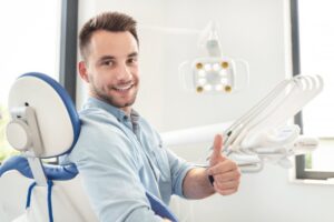 Man after his emergency dental appointment